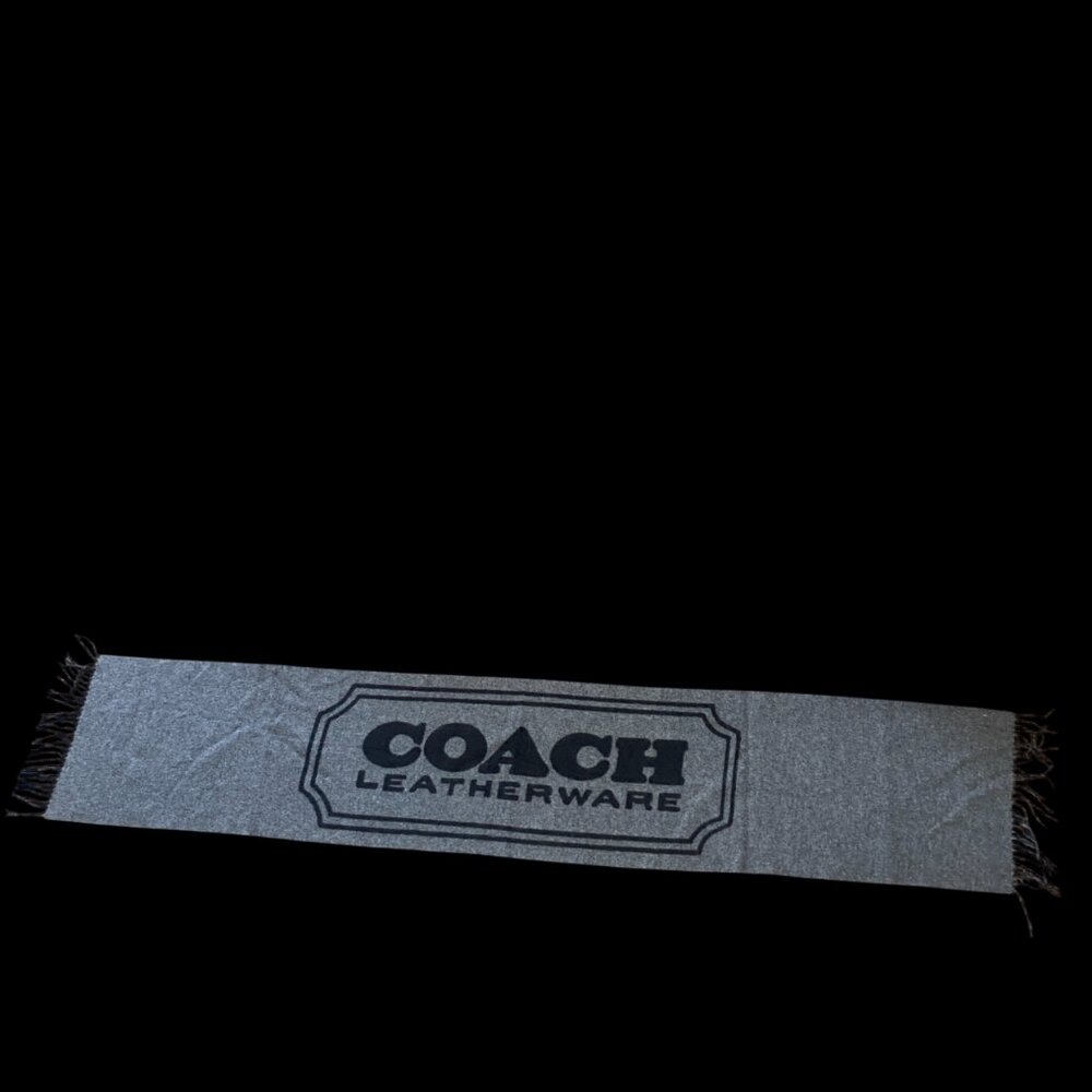 Coach muffler ec-21684 Gray Black Cleaned Good Condition Cashmere 100% Used